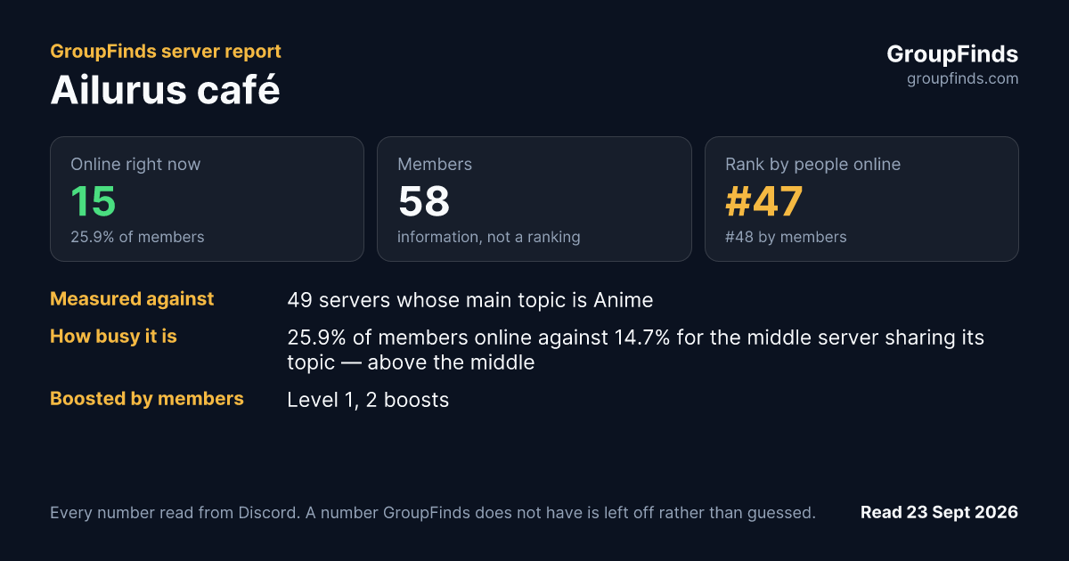 Ailurus café's GroupFinds server report