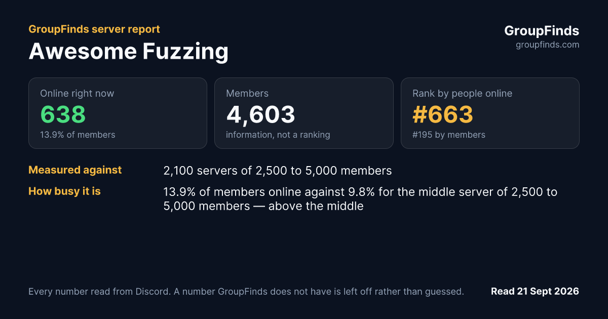 Awesome Fuzzing's GroupFinds server report