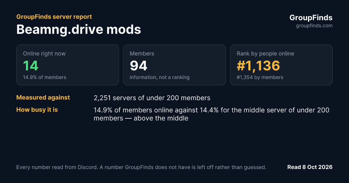 Beamng.drive mods's GroupFinds server report