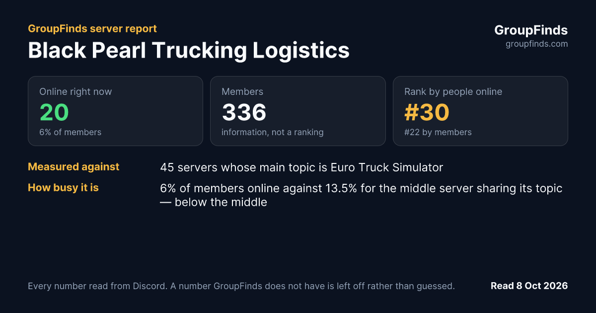 Black Pearl Trucking Logistics's GroupFinds server report
