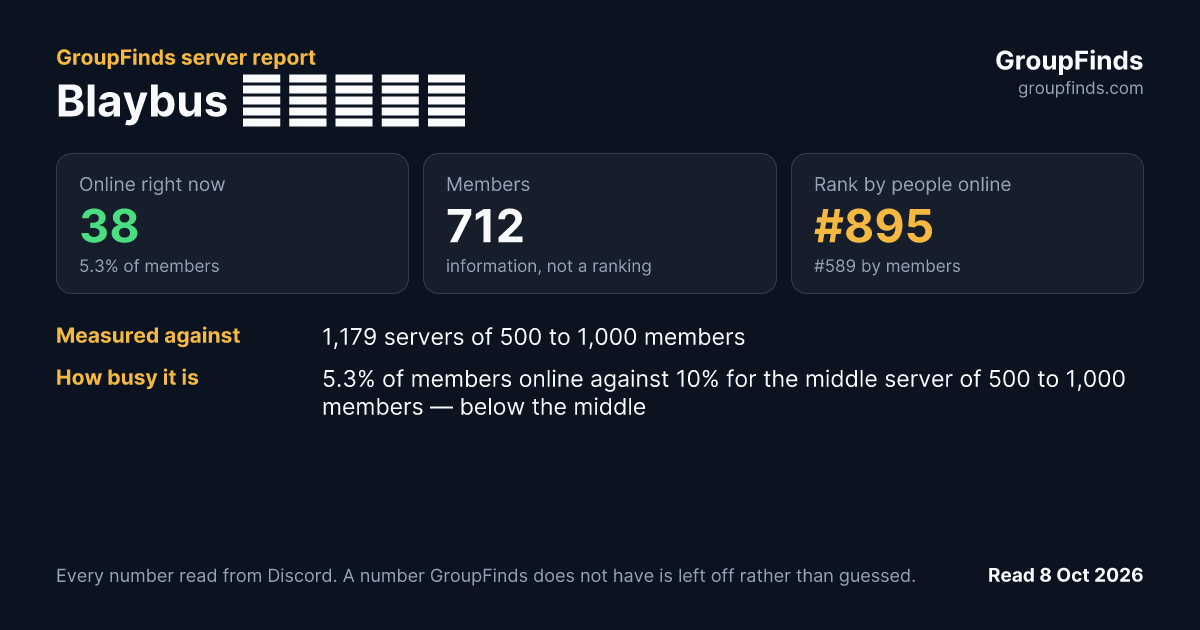 Blaybus 블레이버스's GroupFinds server report
