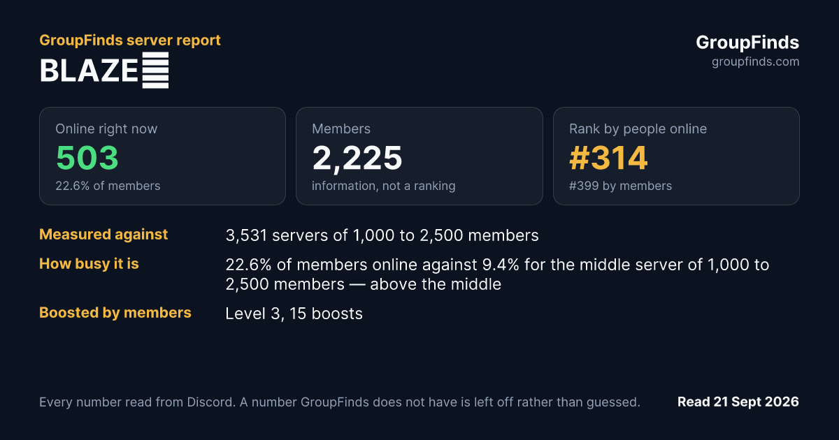 BLAZE🔥's GroupFinds server report