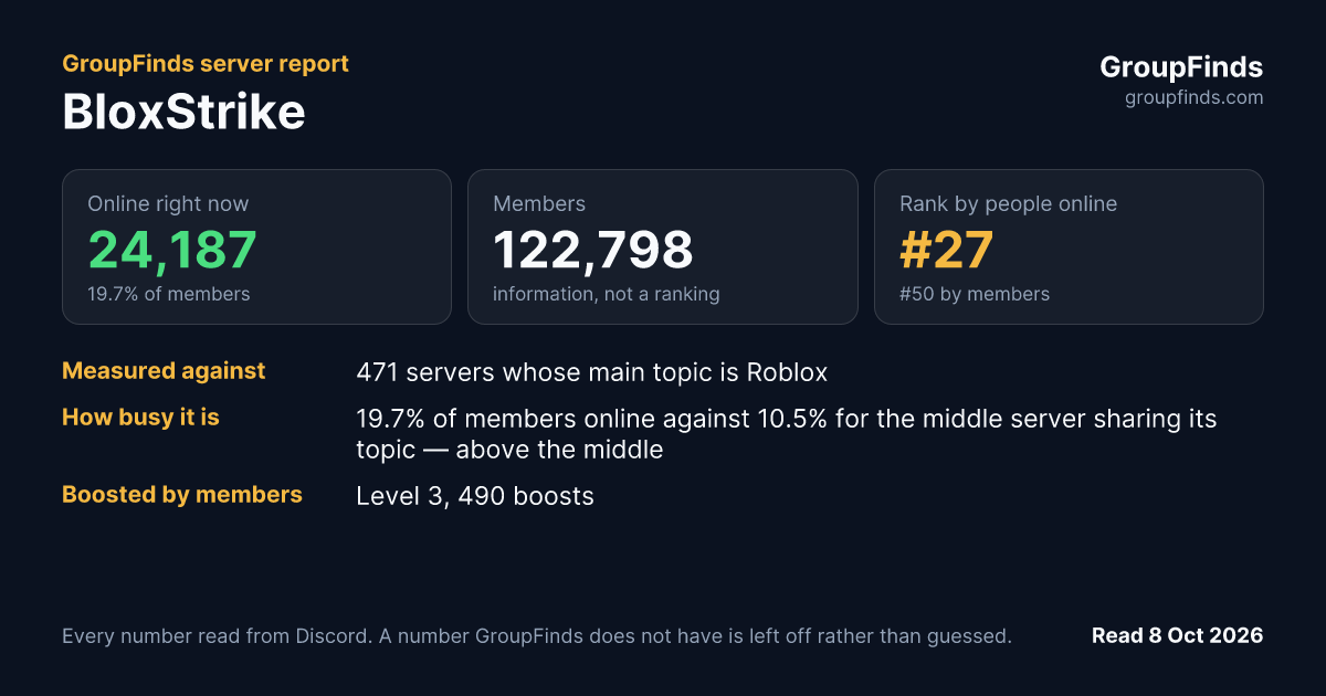 BloxStrike's GroupFinds server report