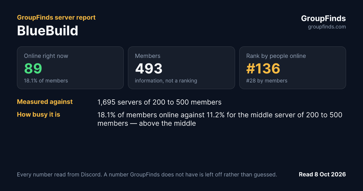 BlueBuild's GroupFinds server report