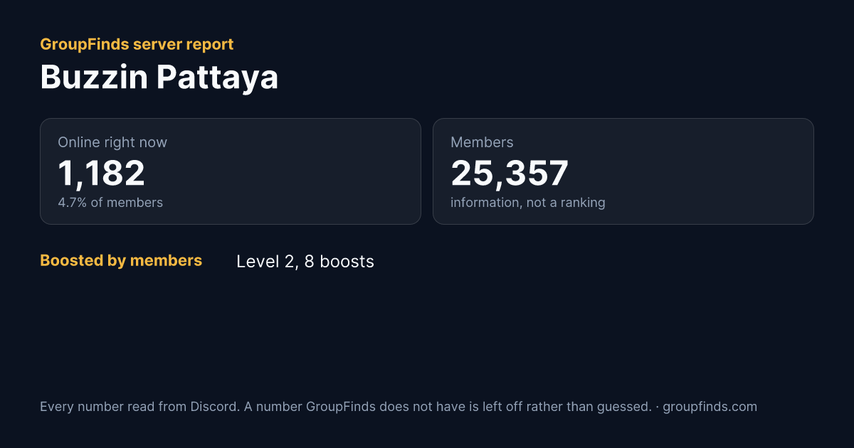 Buzzin Pattaya's GroupFinds server report