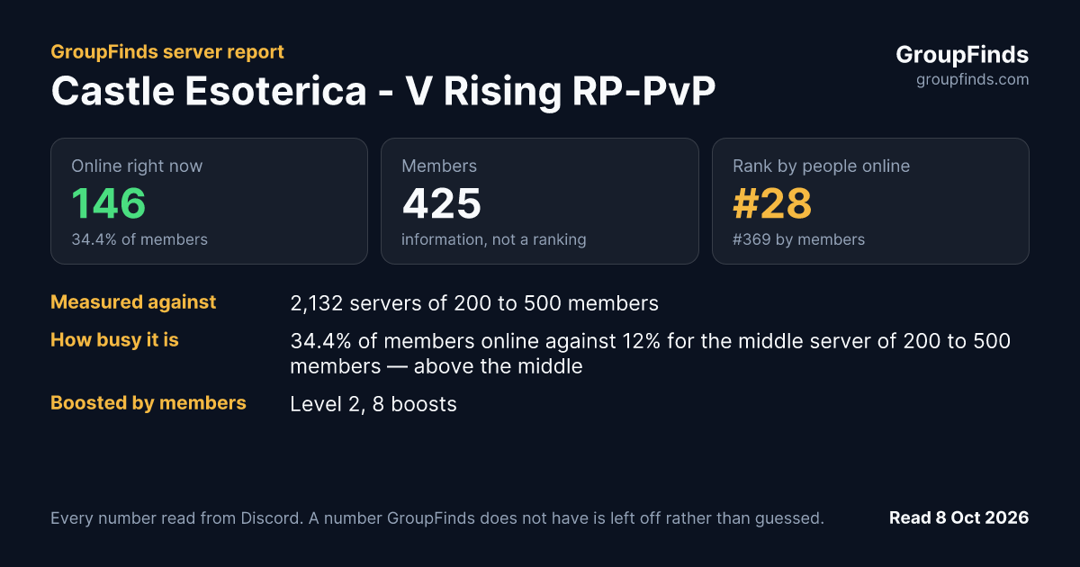 Castle Esoterica - V Rising RP-PvP's GroupFinds server report