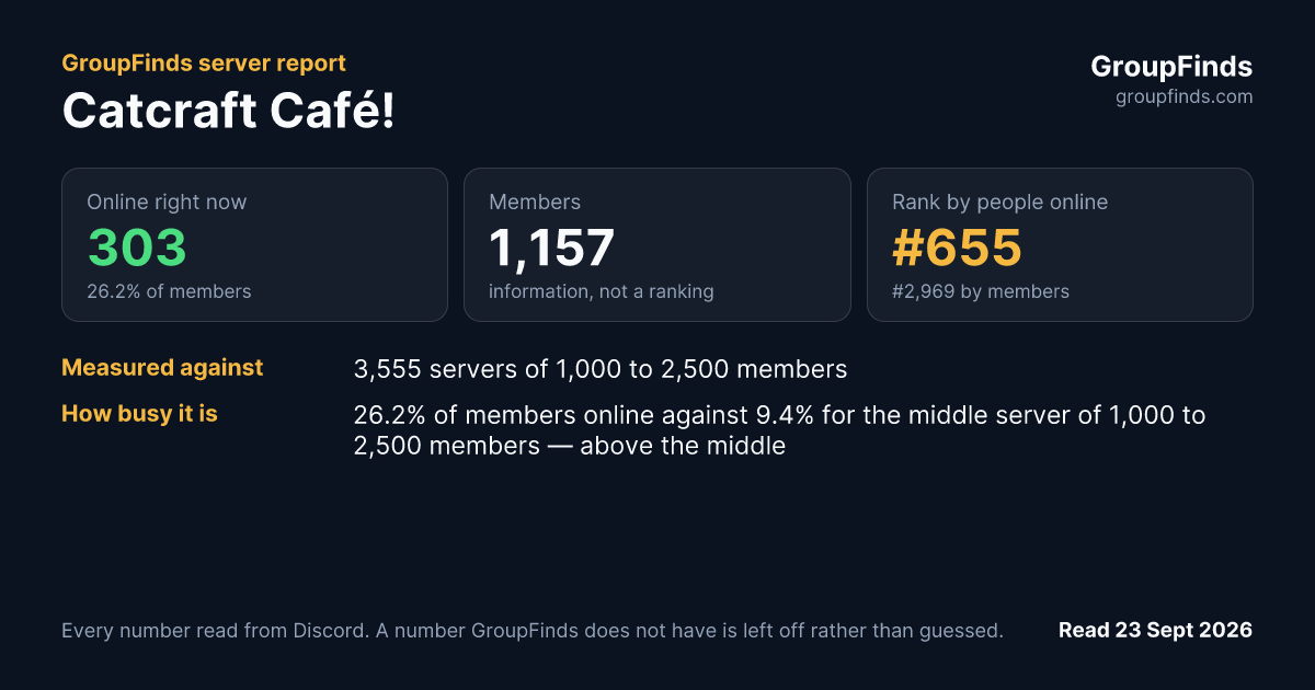 Catcraft Café!'s GroupFinds server report