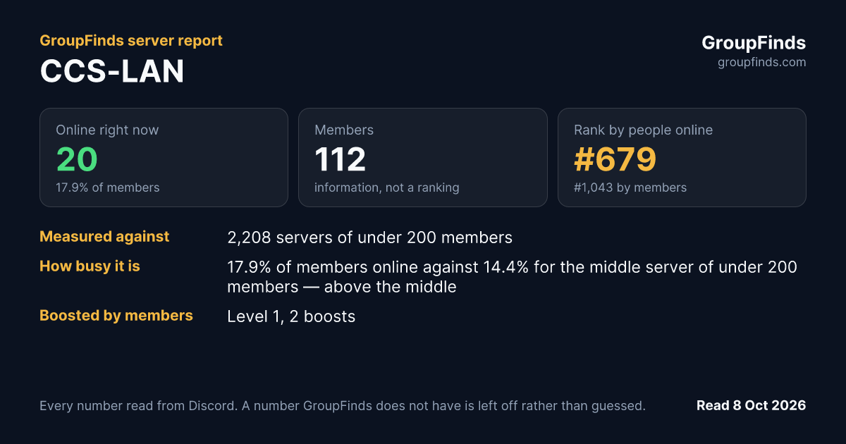 CCS-LAN's GroupFinds server report