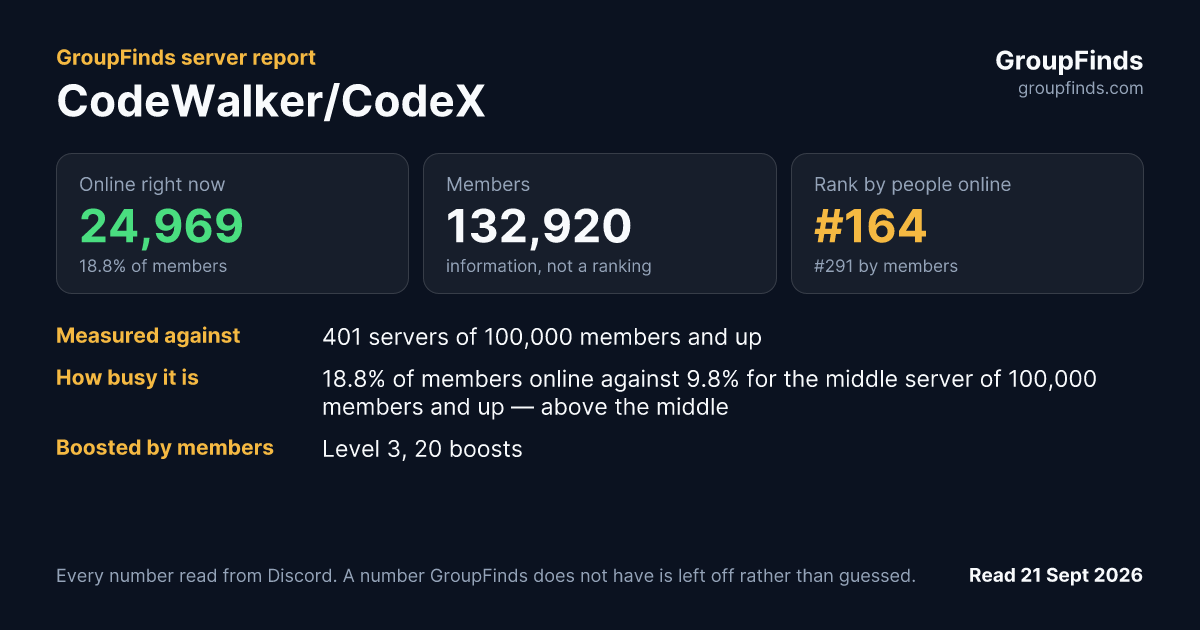 CodeWalker/CodeX's GroupFinds server report