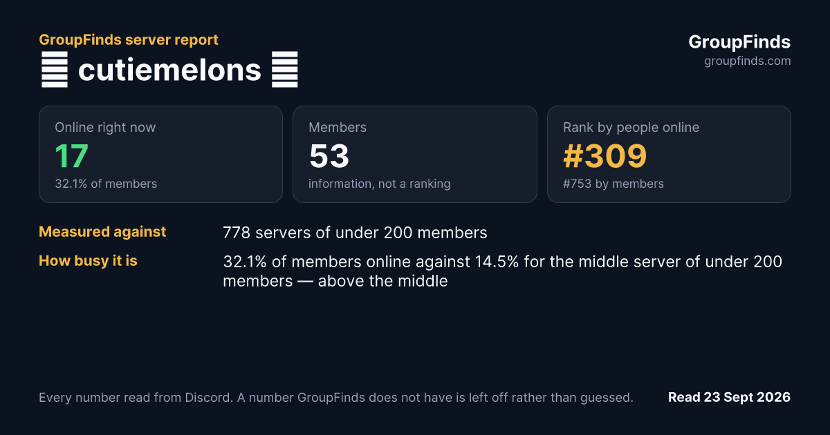♡ cutiemelons ♡'s GroupFinds server report