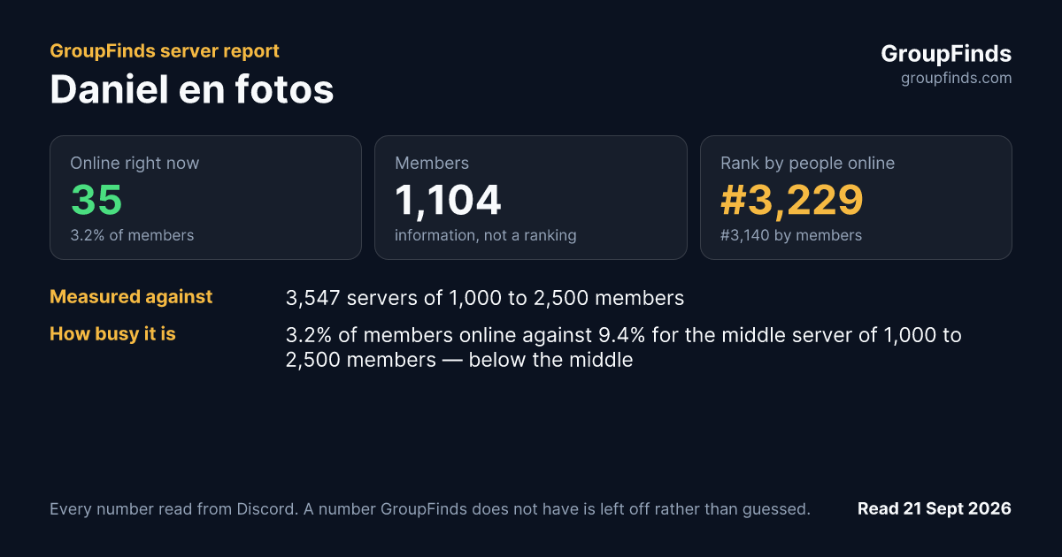 Daniel en fotos's GroupFinds server report