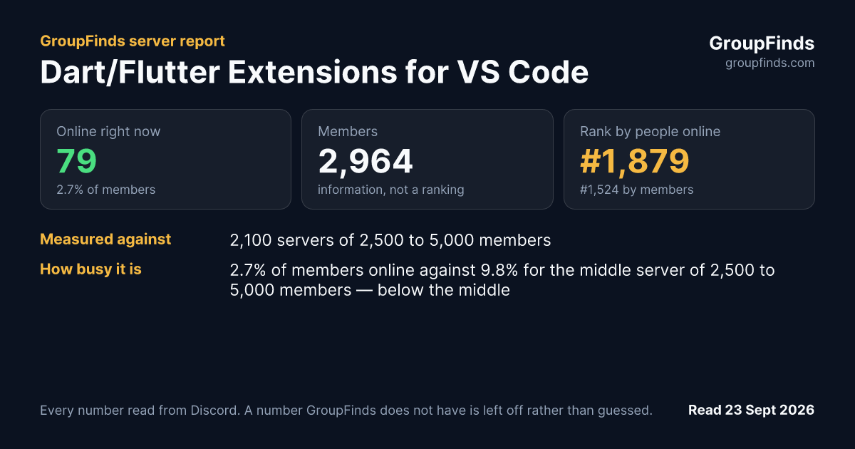 Dart/Flutter Extensions for VS Code's GroupFinds server report