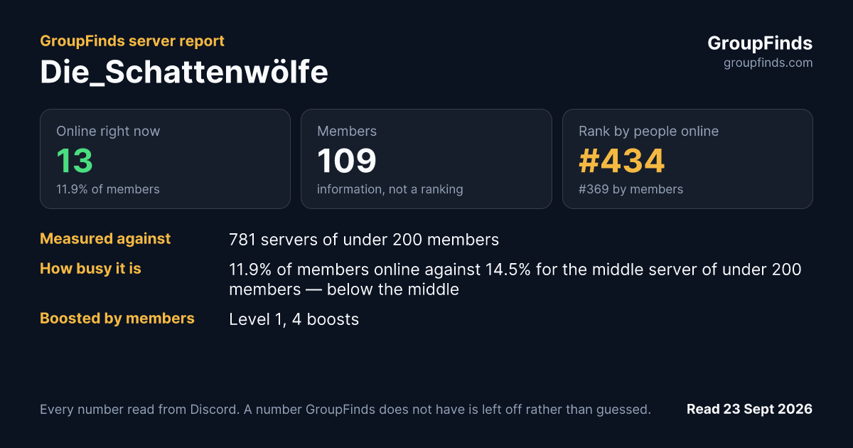 Die Schattenwölfe's GroupFinds server report
