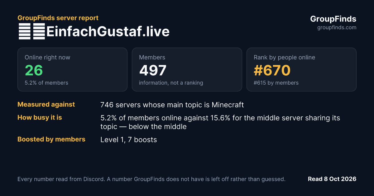 🦈│EinfachGustaf.live's GroupFinds server report