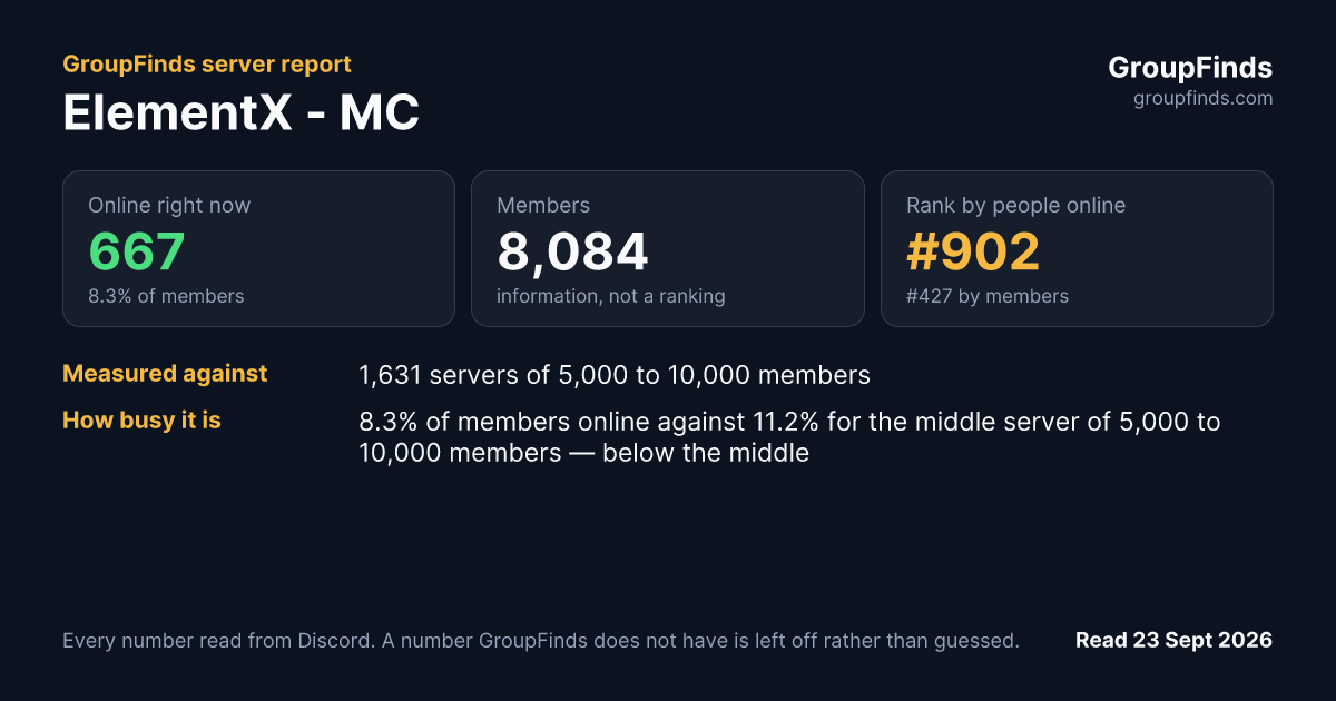 ElementX - MC's GroupFinds server report