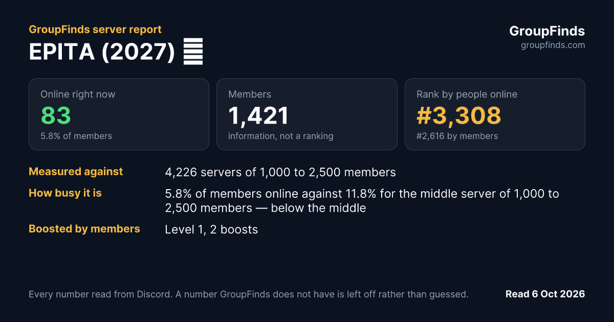 EPITA (2027) ✨'s GroupFinds server report