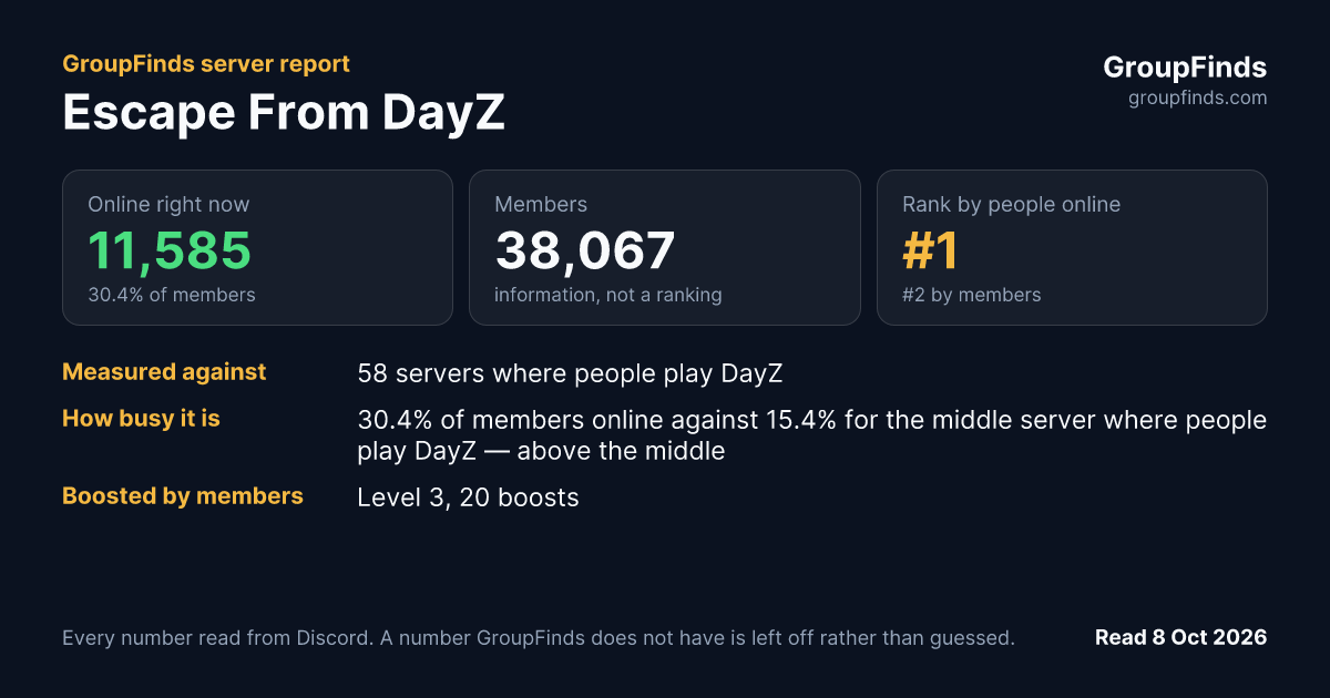 Escape From DayZ's GroupFinds server report