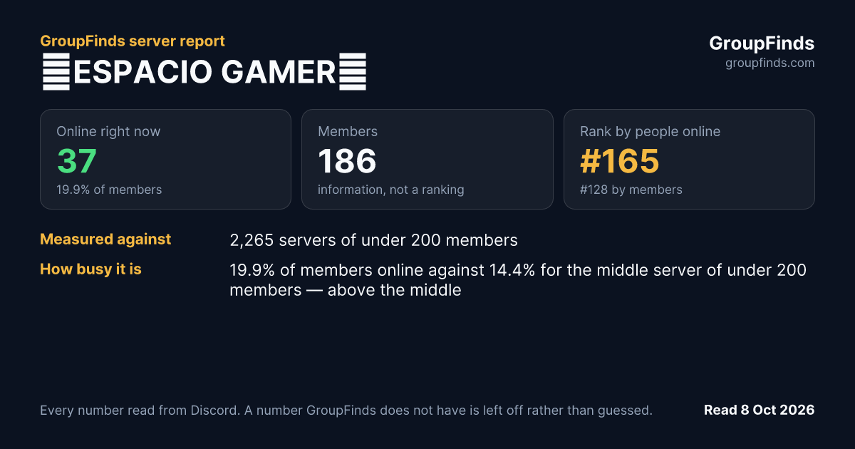 🥇ESPACIO GAMER🥇's GroupFinds server report