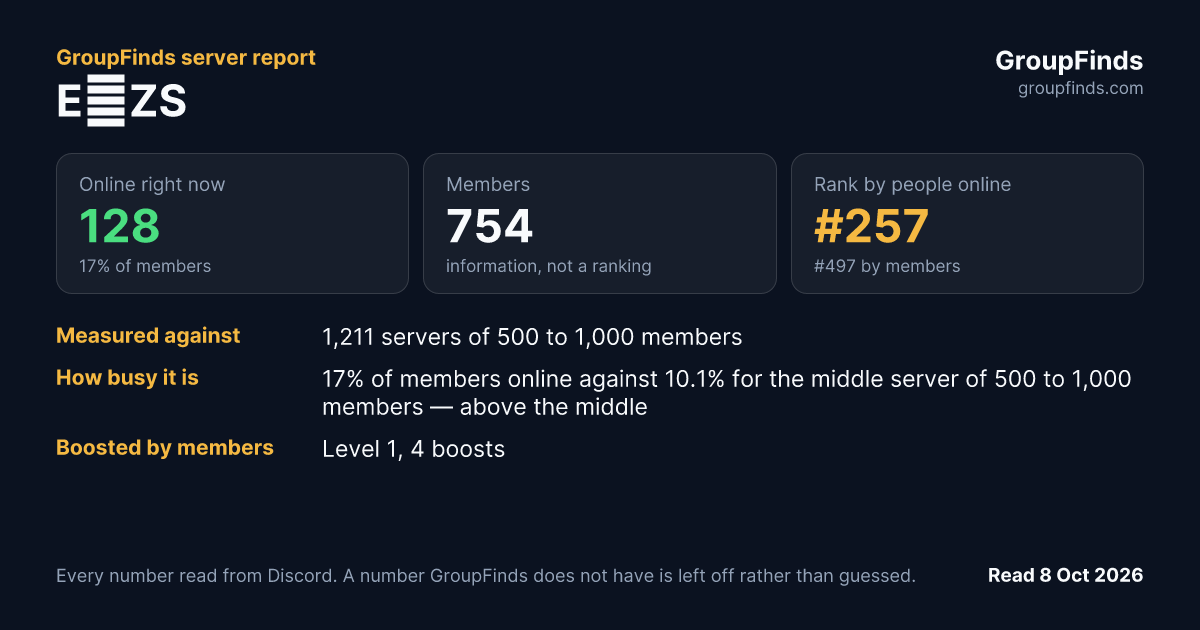 EŠZS's GroupFinds server report