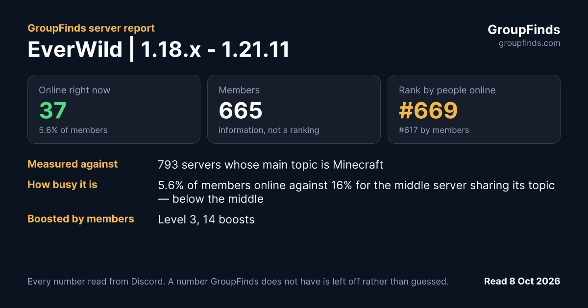 EverWild | 1.18.x - 1.21.11's GroupFinds server report