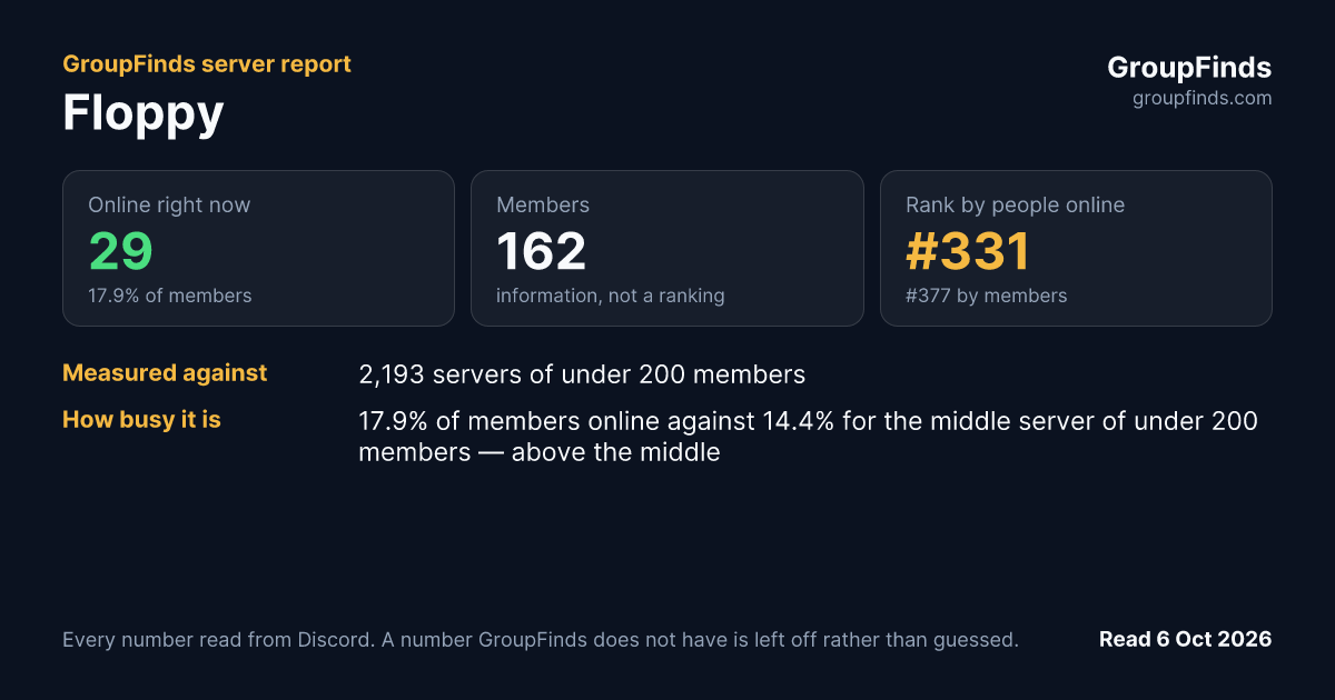 Floppy's GroupFinds server report