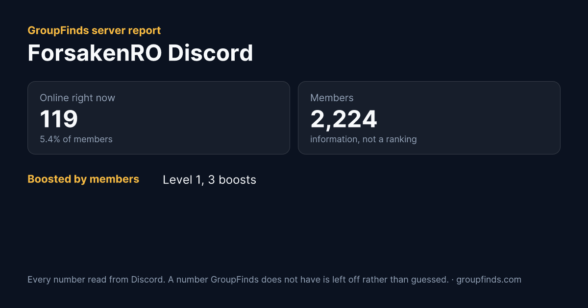 ForsakenRO Discord's GroupFinds server report