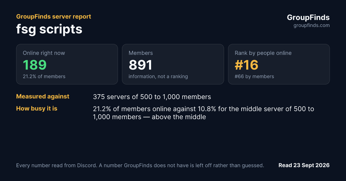 fsg scripts's GroupFinds server report