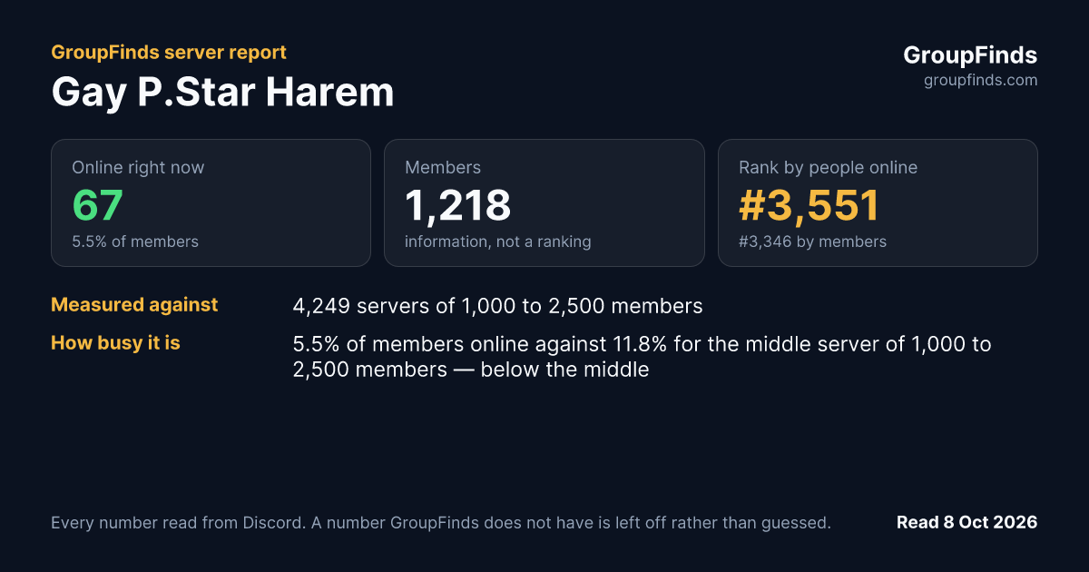 Gay P.Star Harem's GroupFinds server report