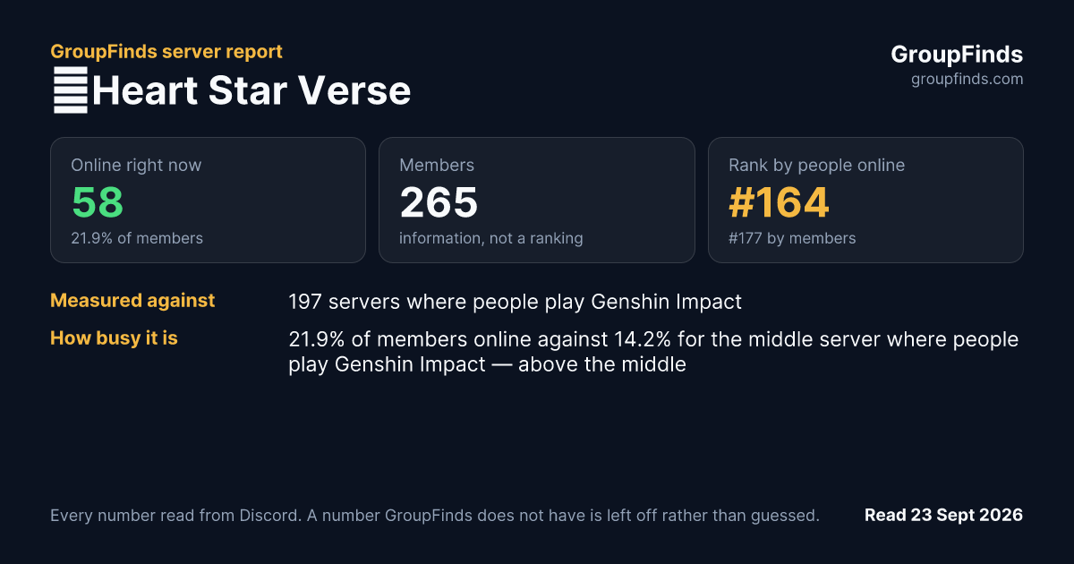 🌟Heart Star Verse's GroupFinds server report