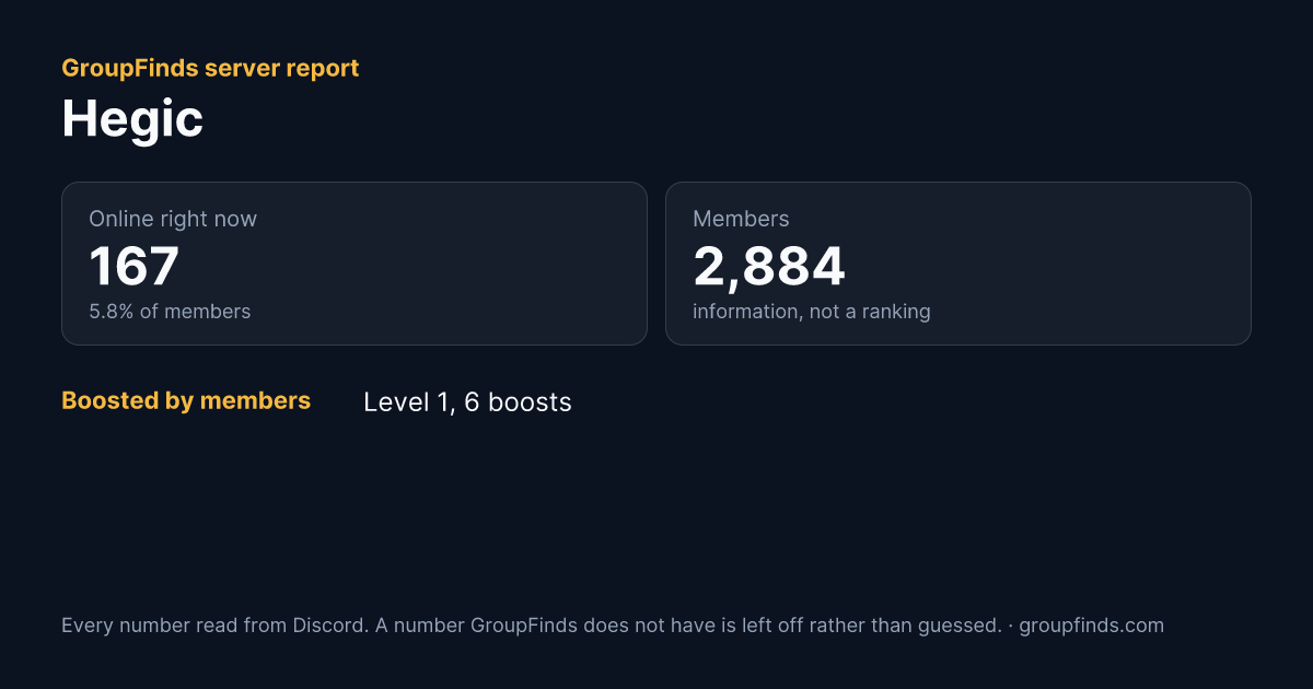 Hegic's GroupFinds server report