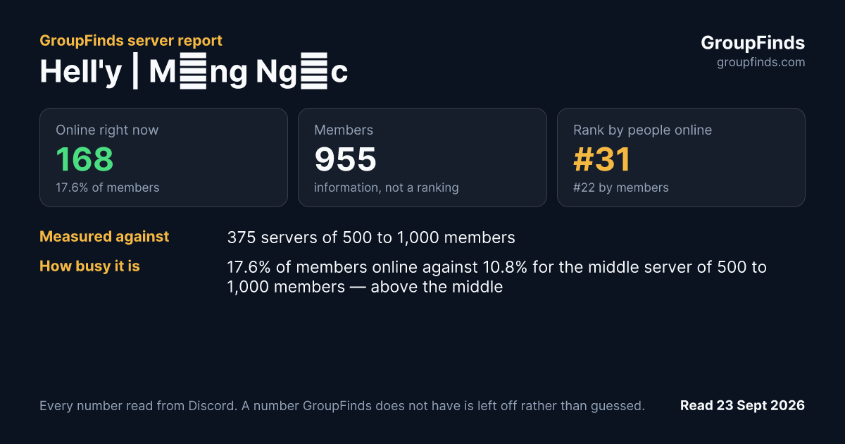 Hell'y | Mộng Ngục's GroupFinds server report