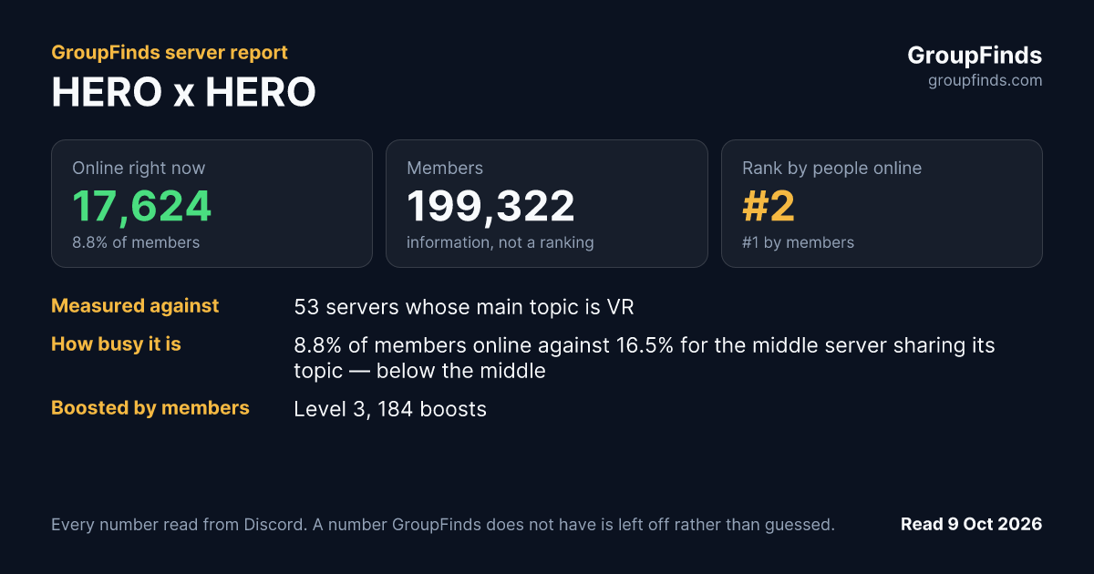 HERO x HERO's GroupFinds server report
