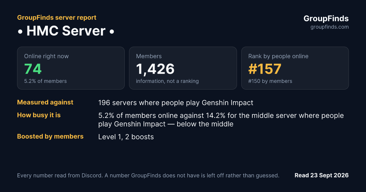 • HMC Server •'s GroupFinds server report