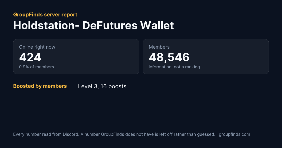 Holdstation- DeFutures Wallet's GroupFinds server report