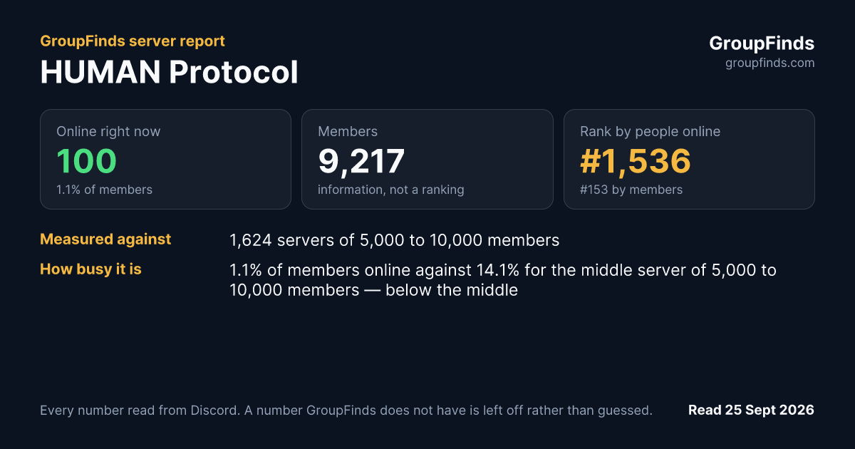 HUMAN Protocol's GroupFinds server report