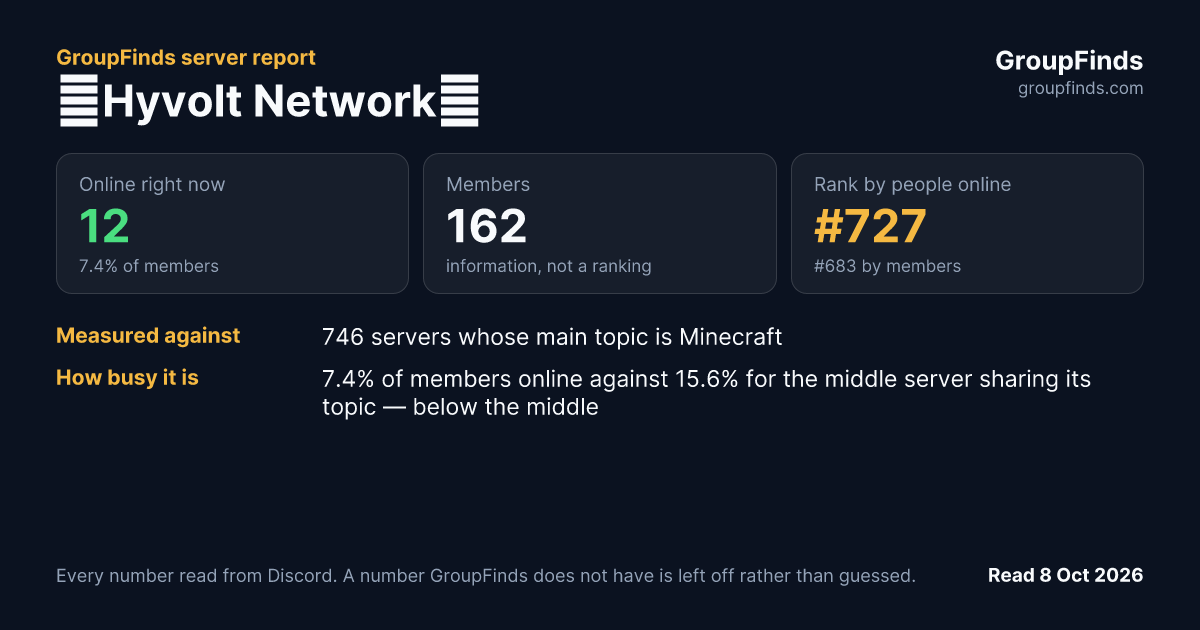 ⚡Hyvolt Network⚡'s GroupFinds server report