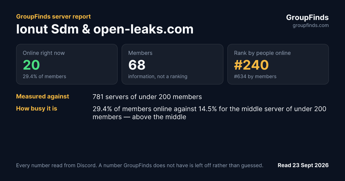 Ionut Sdm & open-leaks.com's GroupFinds server report