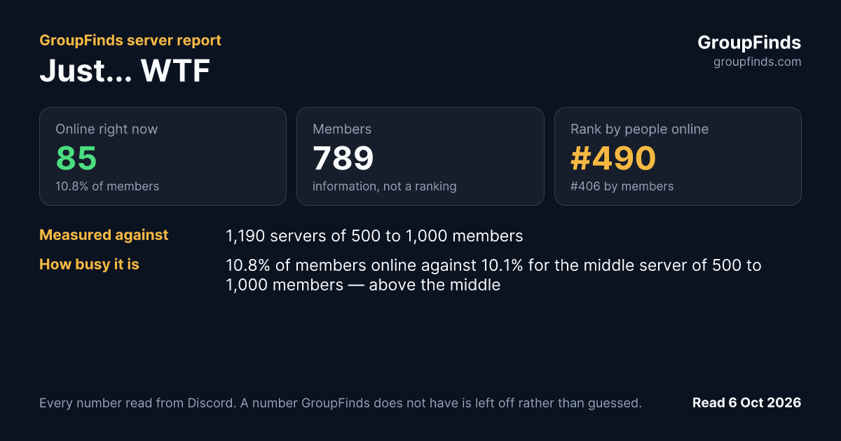 Just... WTF's GroupFinds server report