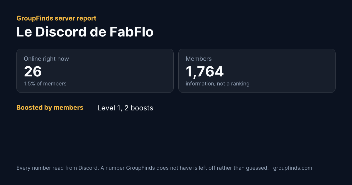 Le Discord de FabFlo's GroupFinds server report