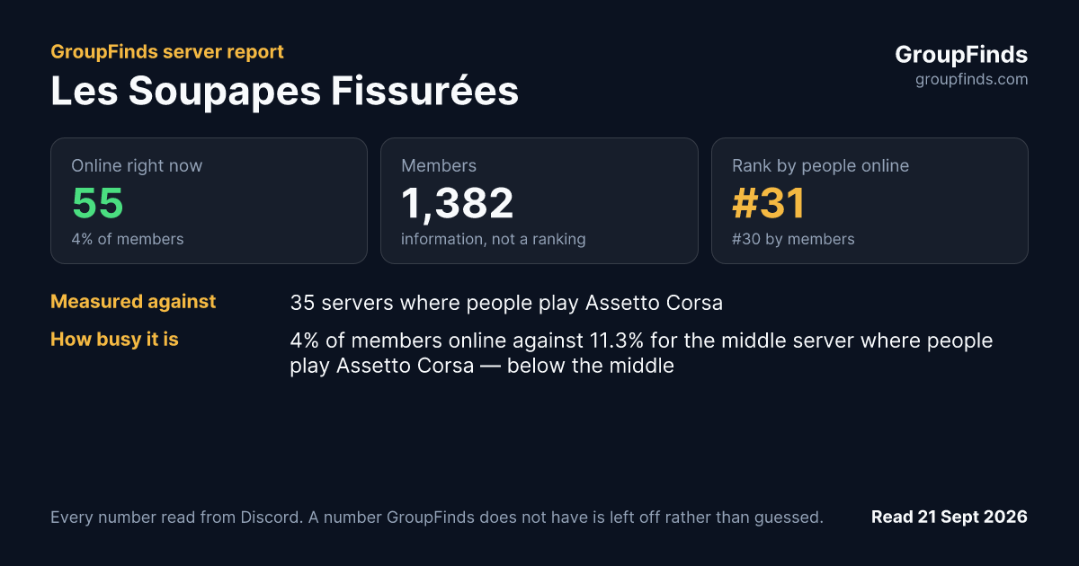 Les Soupapes Fissurées's GroupFinds server report