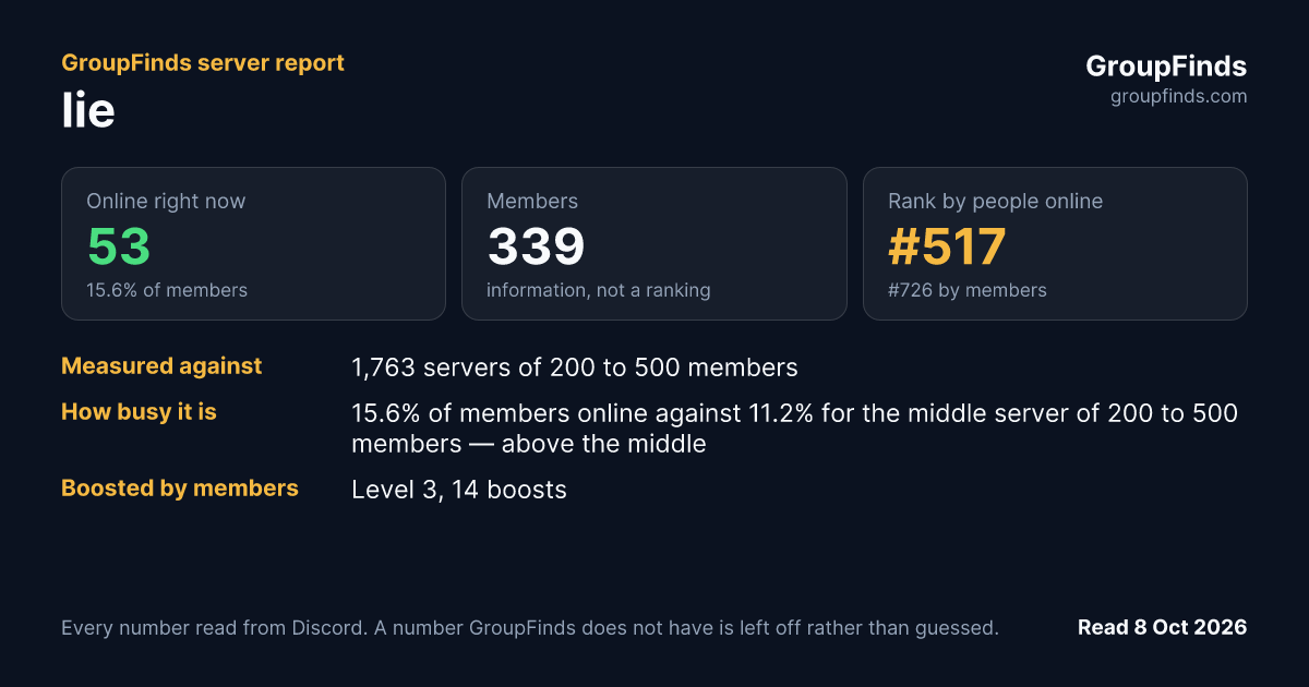 lie's GroupFinds server report