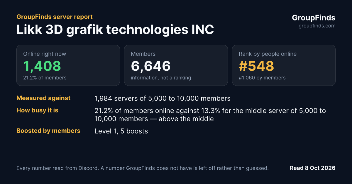 Likk 3D grafik technologies INC's GroupFinds server report