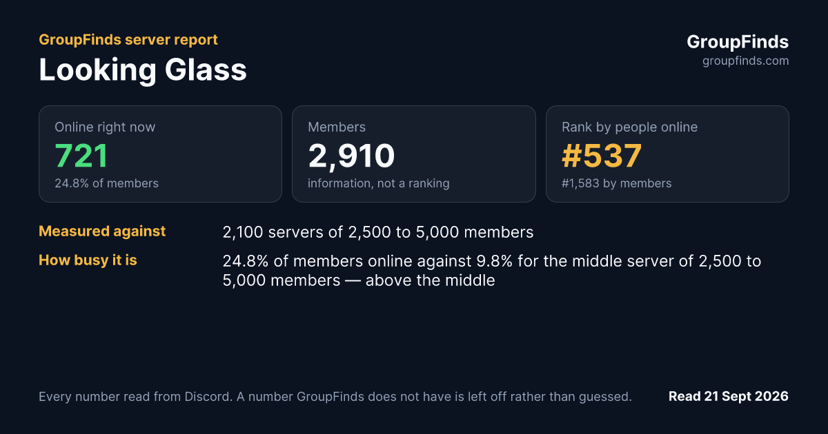 Looking Glass's GroupFinds server report