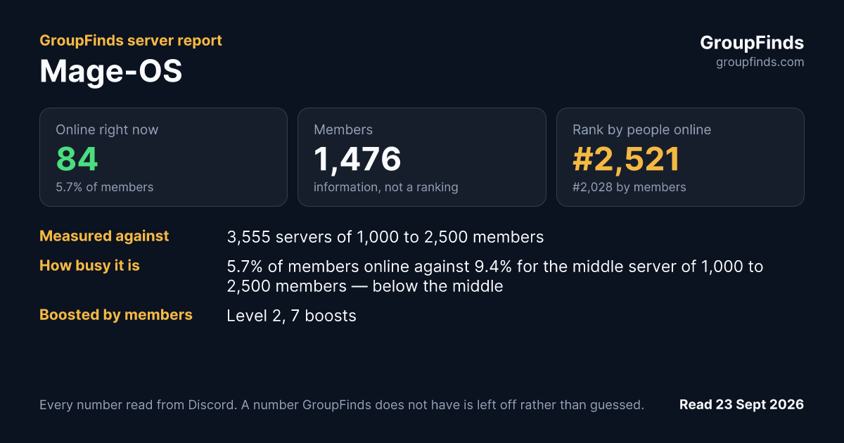 Mage-OS's GroupFinds server report