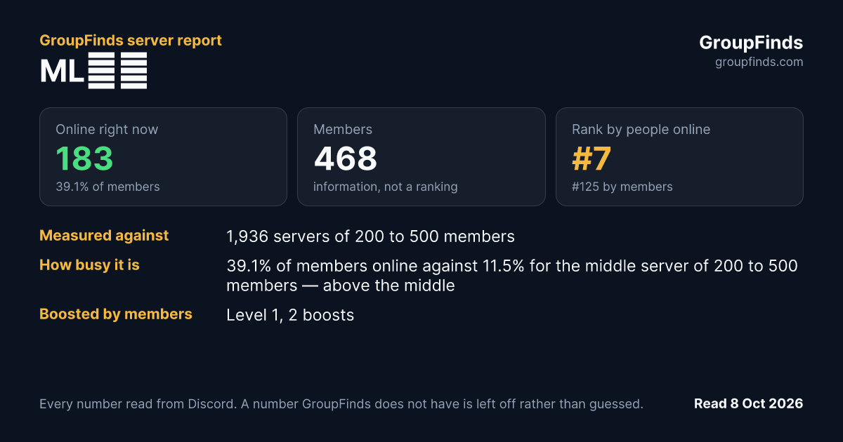 ML集会's GroupFinds server report