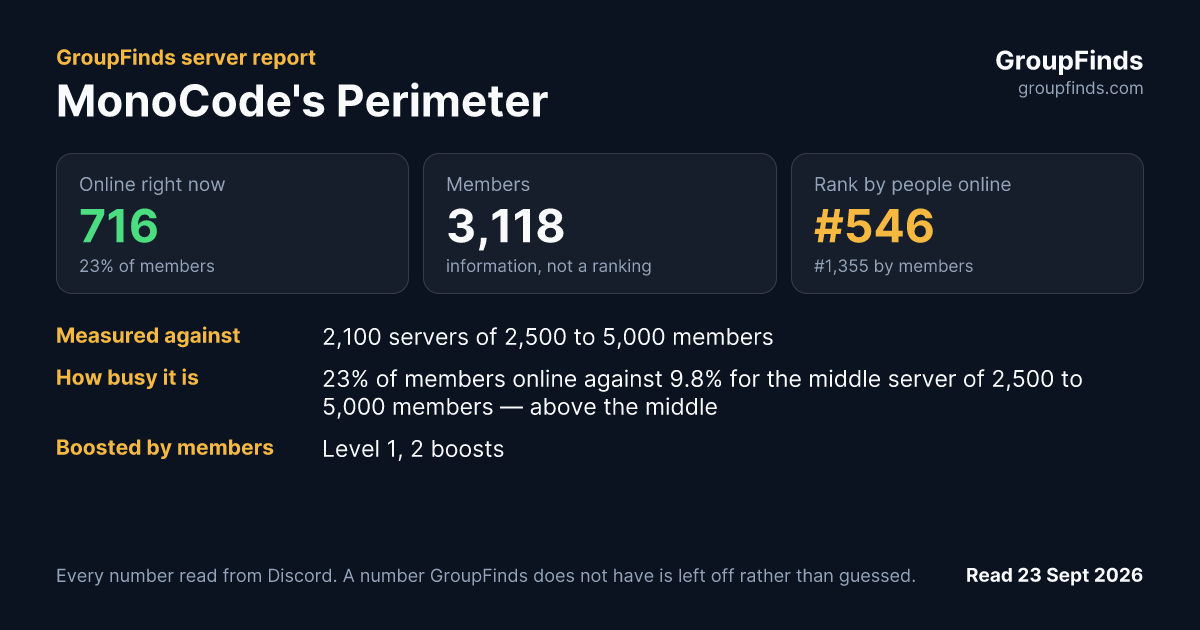 MonoCode's Perimeter's GroupFinds server report