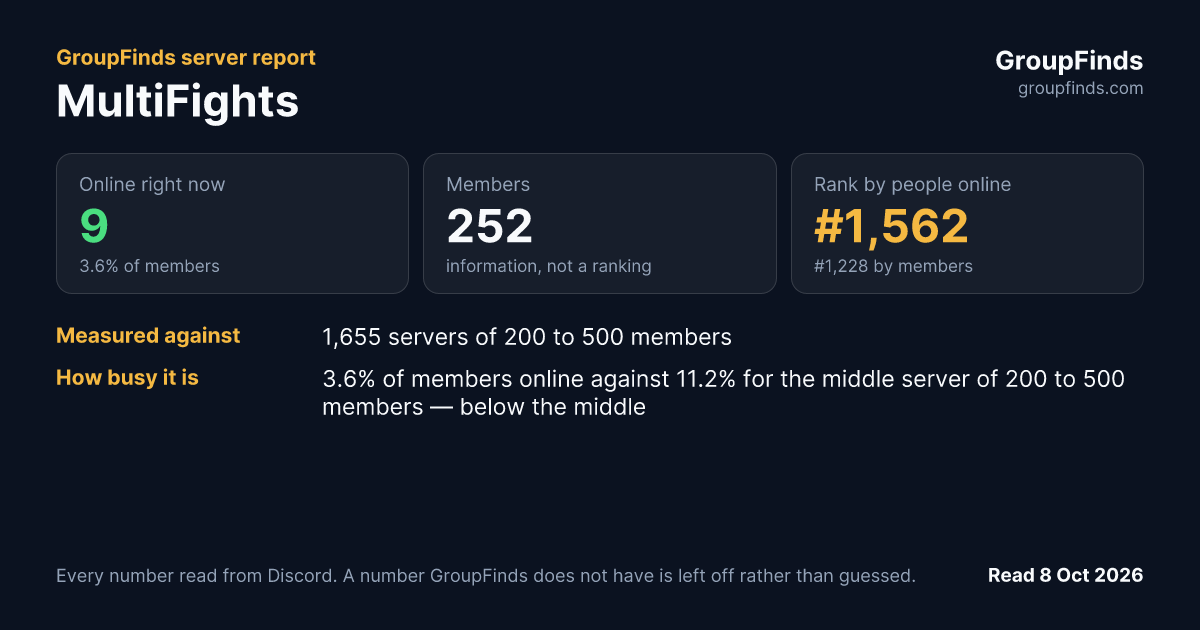 MultiFights's GroupFinds server report
