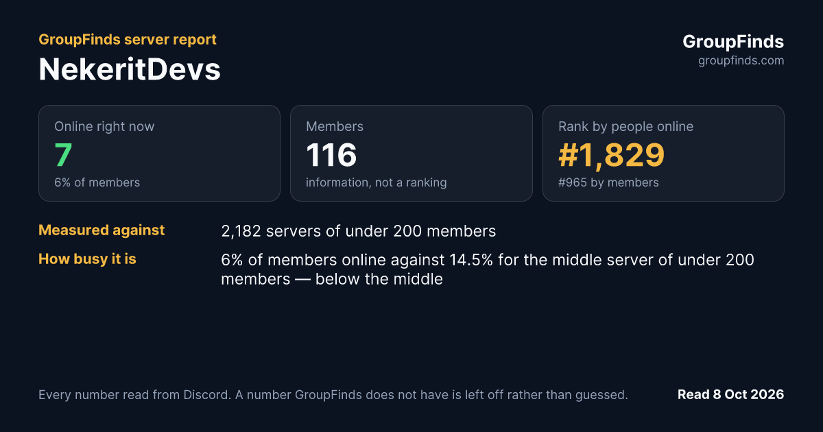 NekeritDevs's GroupFinds server report