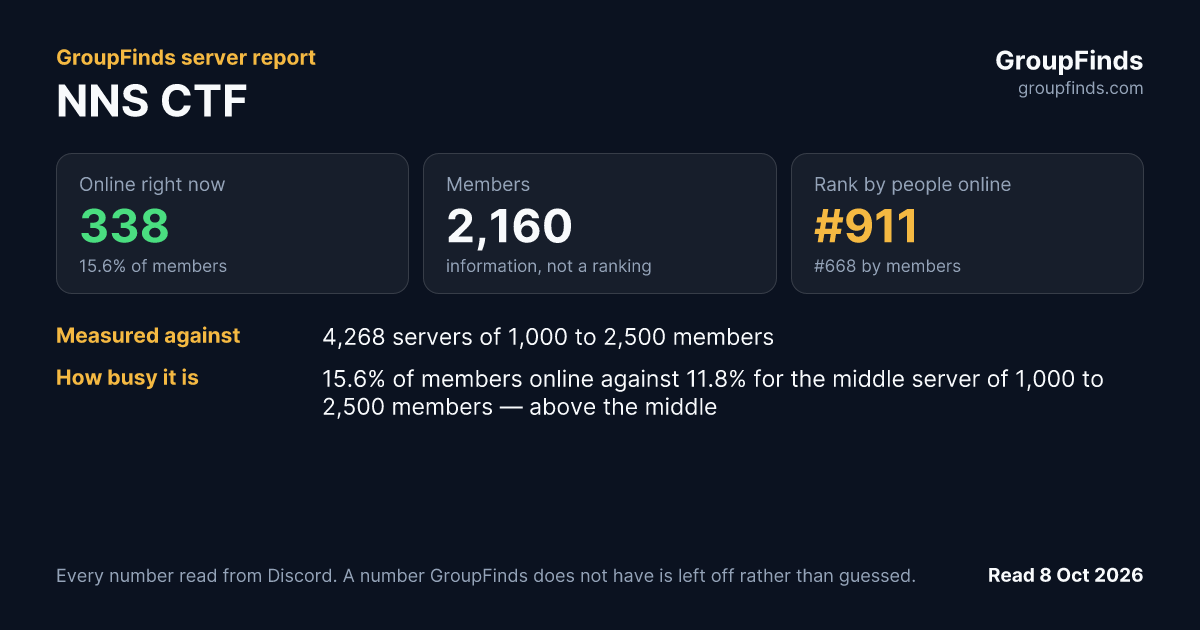 NNS CTF's GroupFinds server report