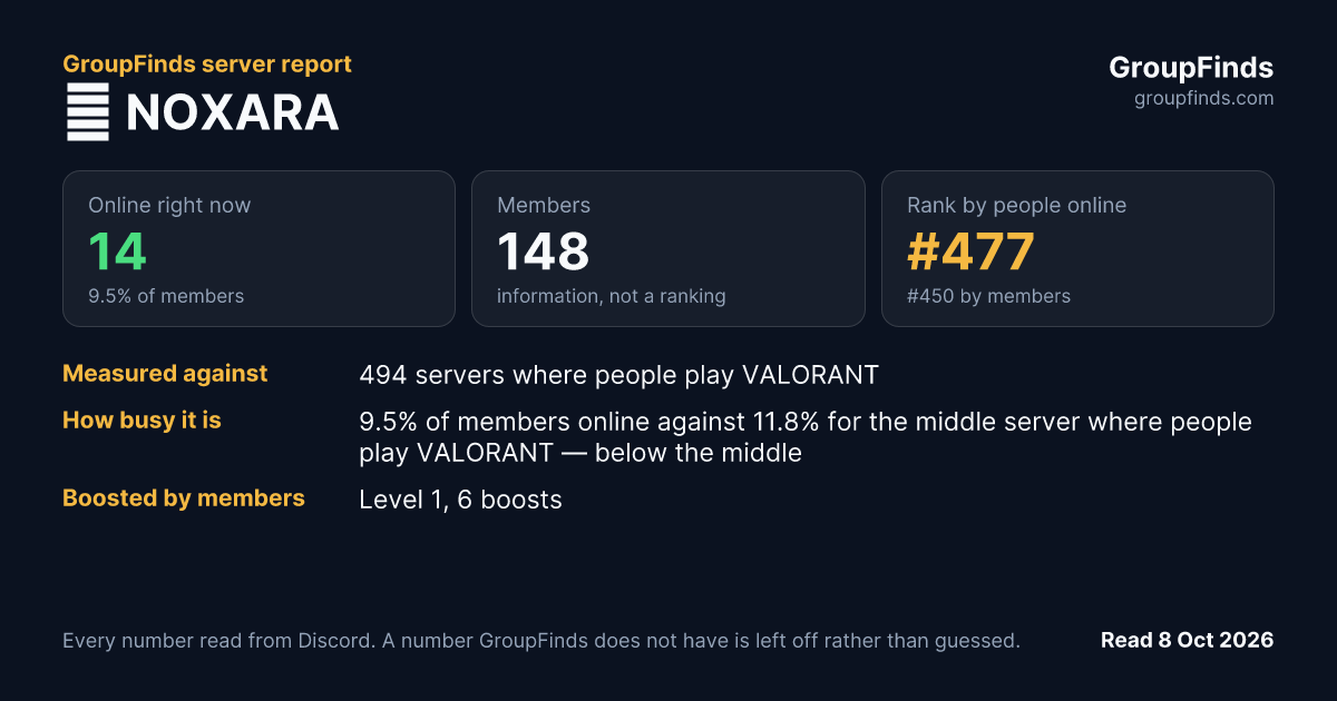 ϟ NOXARA's GroupFinds server report